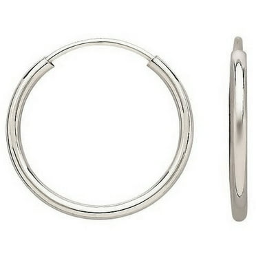 Solid 925 Sterling Silver Hoop Earrings 31mm x 33mm 